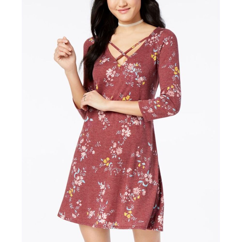 Love Fire Juniors Marled Crisscross Dress